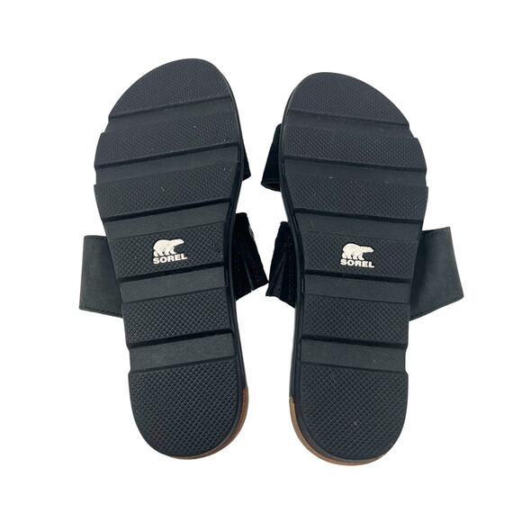Sorel Torpeda Slide II Black Leather & Suede Sandals size 7.5 - Picture 9 of 13